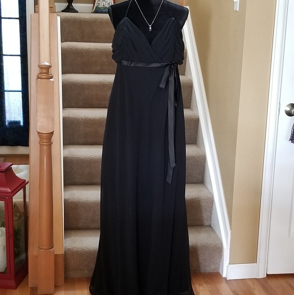 DAVID’S BRIDAL Black floor length gown